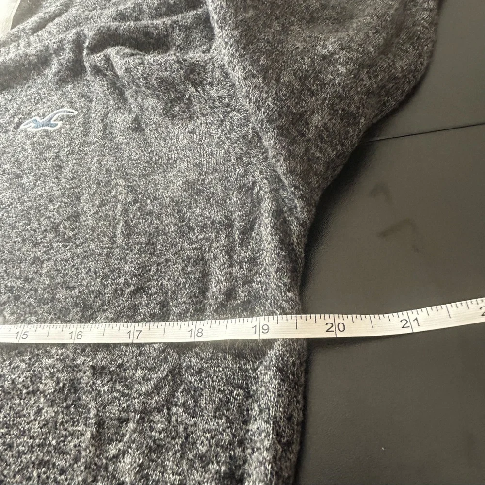 Hollister Crewneck Sweater Men's Black Gray Marbled Size Large Fall